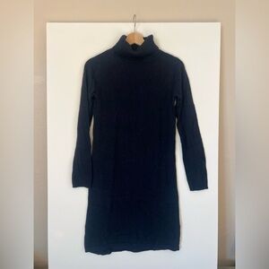 MaxMara Navy Cashmere Turtleneck Sweater Dress